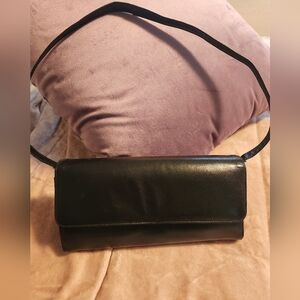 Frenchy Of California Elegant Black Leather Clutch